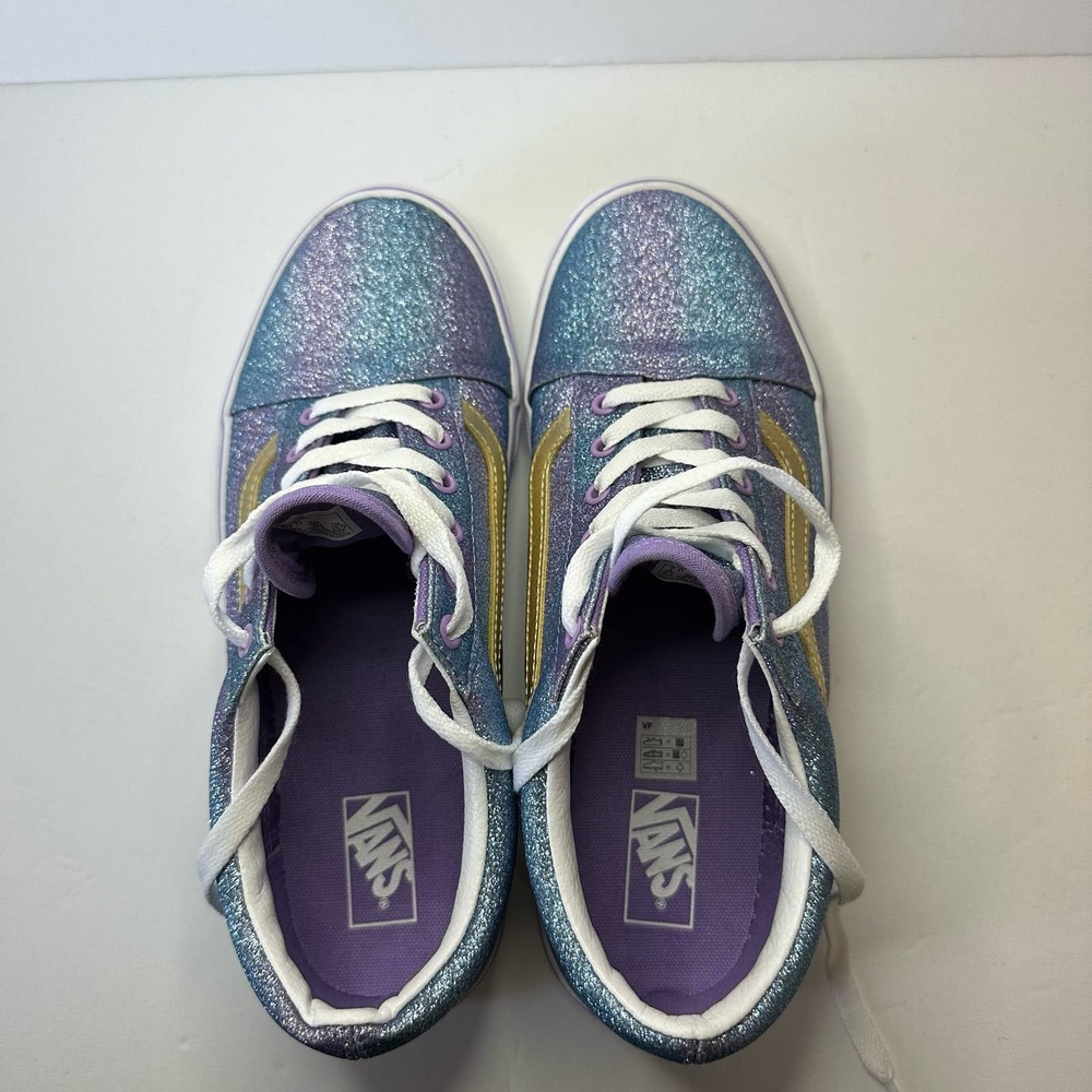 NWOT Vans Ombre Glitter Old Skool Blue/Purple Youth Junior Shoes Sz:7 - Picture 7 of 9